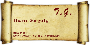 Thurn Gergely névjegykártya
